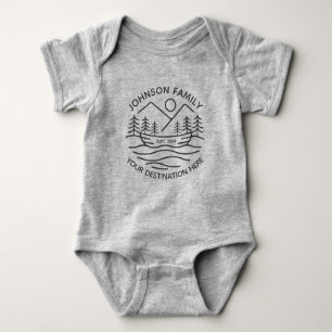 Custom Family Lake Camping Vacation Group Matching Baby Bodysuit