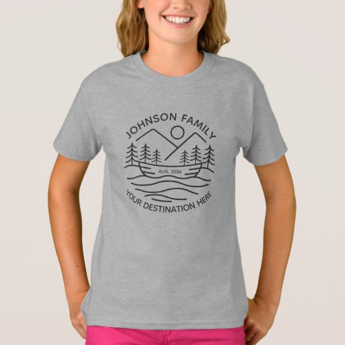 Custom Family Lake Camping Vacation Group Matching T_Shirt
