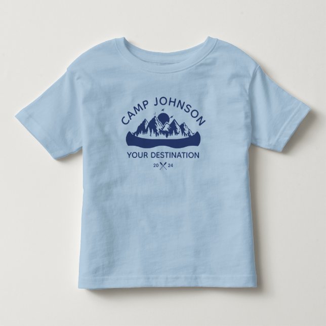 Custom Family Lake Camping Vacation Group Matching Toddler T-shirt (Front)