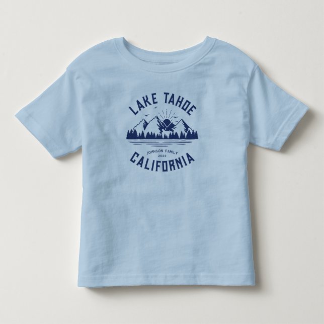 Custom Family Lake Camping Vacation Group Matching Toddler T-shirt (Front)
