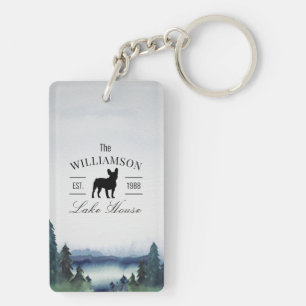 Custom Family Lake House Watercolor Keychain
