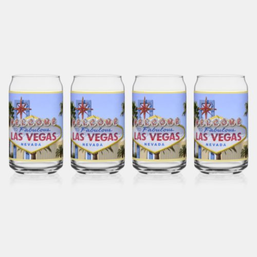 Custom Family Las Vegas Nevada Welcome Sign Yellow Can Glass