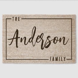 Custom Family Last Name Housewarming Closing Gift Fiber Doormat