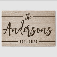 Custom Family Last Name Housewarming Closing Gift Fiber Doormat