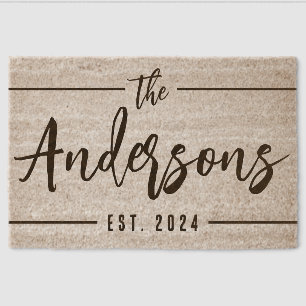 Custom Family Last Name Housewarming Closing Gift Fiber Doormat