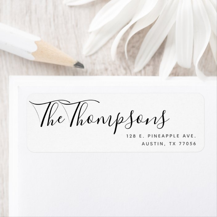 Custom Family Last Name Modern Return Address Label Zazzle Com