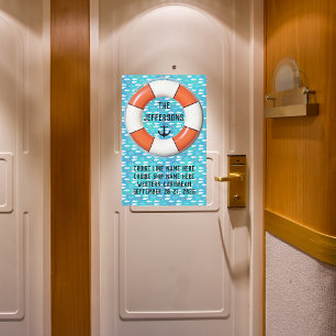 Custom Family Life Preserver Cruise Door Decor Magnetic Dry Erase Sheet