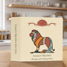 Custom Family Lion Recipe Boho Mid Century Gift