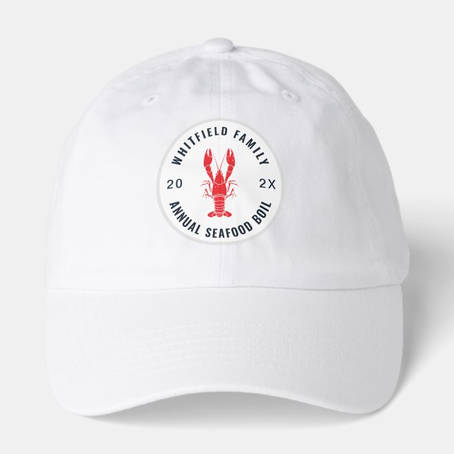 Custom Family Lobster Boil Party Seafood Hat (Front)