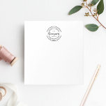 Custom Family Logo Personalized Notepad<br><div class="desc">Unique personalized notepad features your family name in modern handwritten calligraphy script lettering,  encircled by your address inside a double round border.</div>