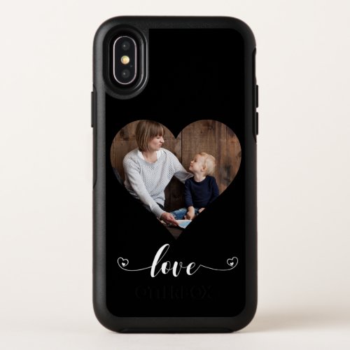 Custom Family Love Handwritten Photo Heart Shape OtterBox Symmetry iPhone XS Case