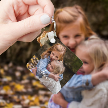 Custom Family Love Handwritten Photo Personalized Keychain by ColorFlowCreations at Zazzle