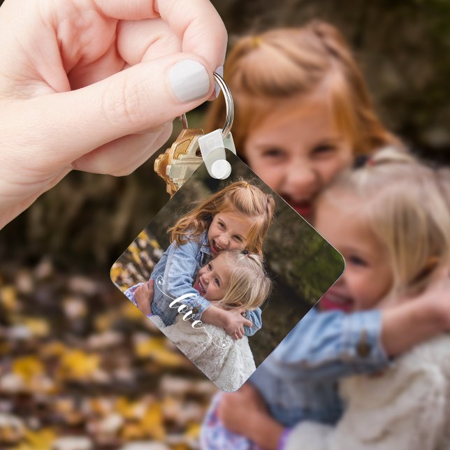Custom Family Love Handwritten Photo Personalized Keychain (Creator Uploaded)