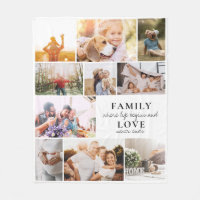 Custom Family Love Photo Collage Modern Quote Chic
