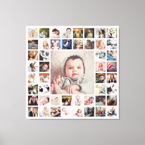 Custom Family Memories Photo Collage Personalized Canvas Print