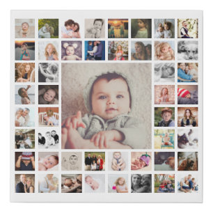 Custom Family Memories Photo Collage Personalized Faux Canvas Print