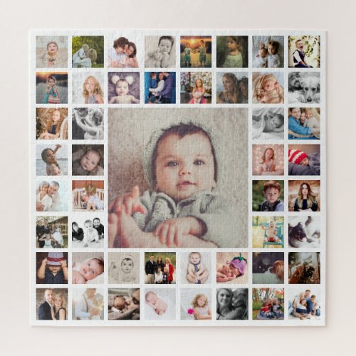 Custom Family Memories Photo Collage Personalized Jigsaw Puzzle