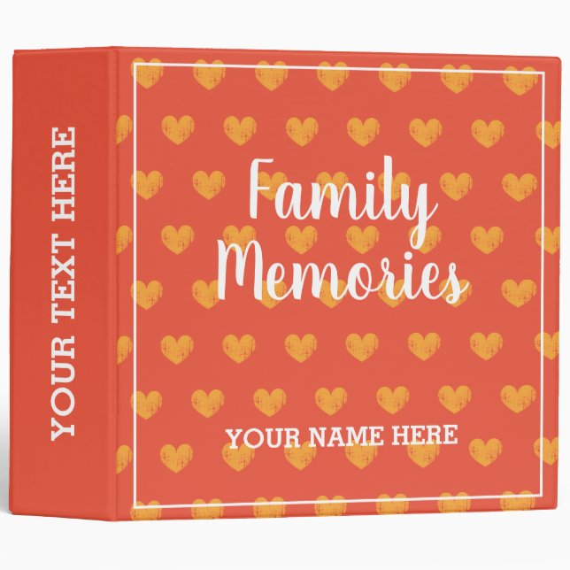 Custom family memories scrapbooking album 3 ring binder (Front/Spine)