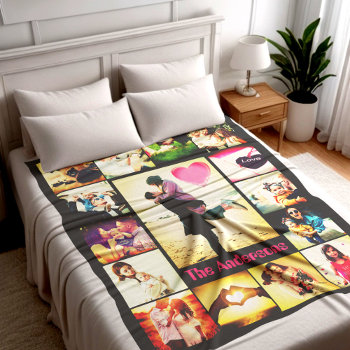 Custom Family Memory Photo Quilt Fleece Blanket by CustomizePersonalize at Zazzle