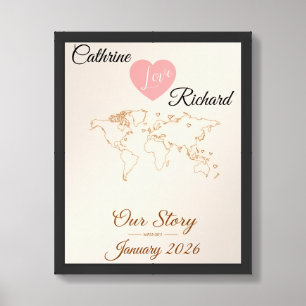 Custom Family Milestone Journey Map Framed Art
