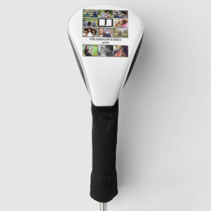 Custom Family Monogram 11 Photo Collage  Golf Head Cover