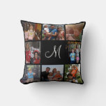 Custom Family Monogram And Photo Collage Throw Pillow at Zazzle