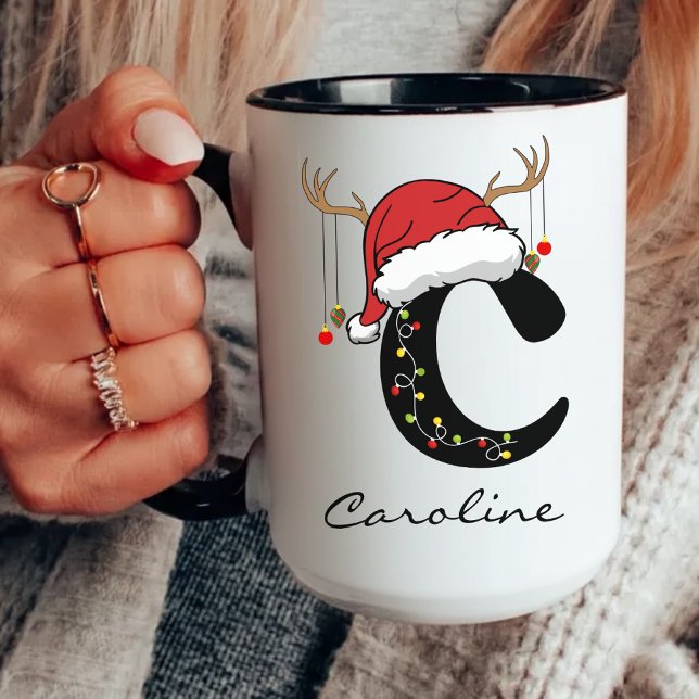 Custom Family Monogram Holiday Mug for Mom (family initial mug, Christmas gift for mom, Christmas gift for dad, Christmas gift for her,)
