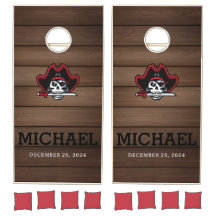 Custom Family Monogram Name Dark Wood Pirate