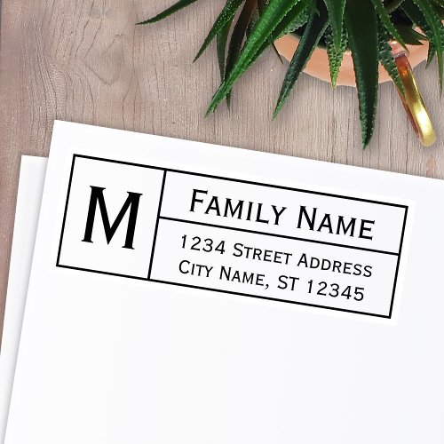 Custom Family Monogram  Return Address _ classic Self_inking Stamp