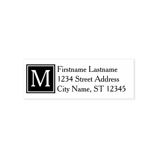 Custom Family Monogram & Return Address - Classic Self-inking Stamp (Design)