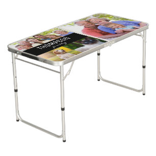 Custom Family Name 5 Photos Beer Pong Table