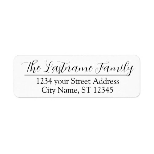 Custom Family Name _ Abigaile  font Return Address Label
