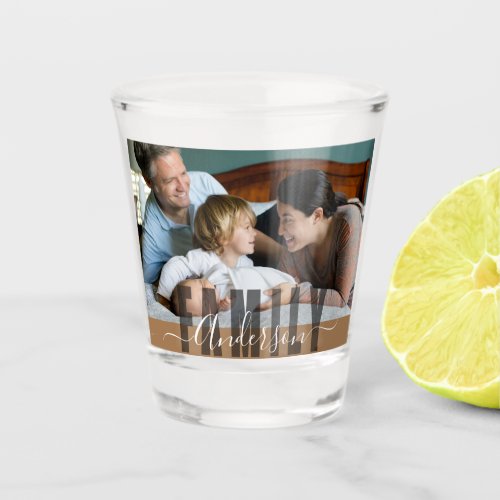 Custom Family Name and Photo Shot Glass