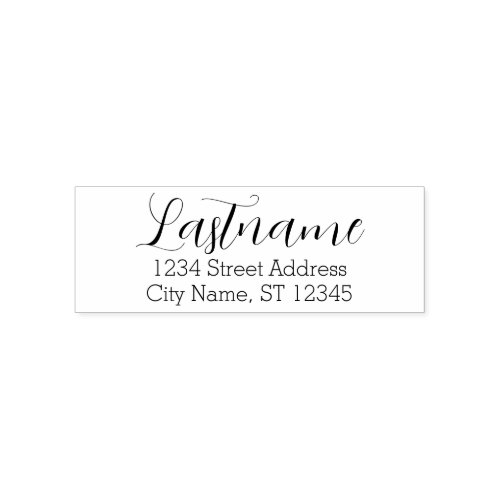 Custom Family Name and Return Address Abagail font Self_inking Stamp