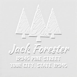 Custom family name and return address pine tree embosser