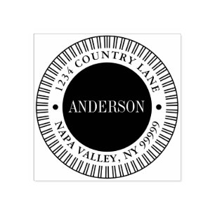 Custom Family Name and Return Address Rubber Stamp