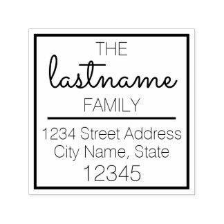 Custom Family Name and Return Address - Sacramento Self-inking Stamp
