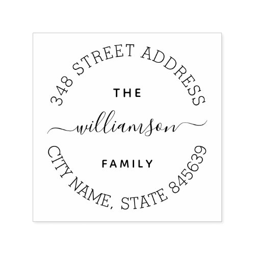 Custom Family Name and Return Address Self_inking  Self_inking Stamp