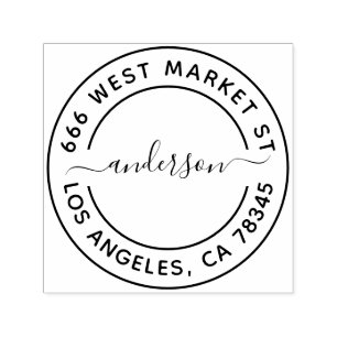 Custom Family Name and Return Address Self-inking Stamp