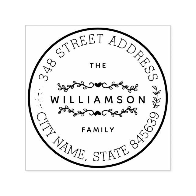Custom Family Name and Return Address Self-inking  Stamp (Design)