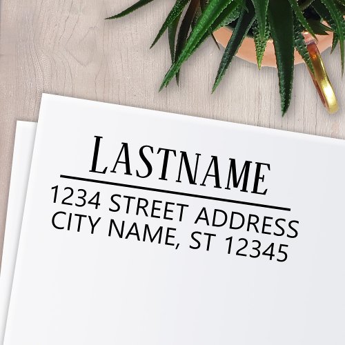 Custom Family Name and Return Address Semi Formal Self_inking Stamp
