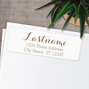 Custom Family Name and Return Address Whimsy Gold Label