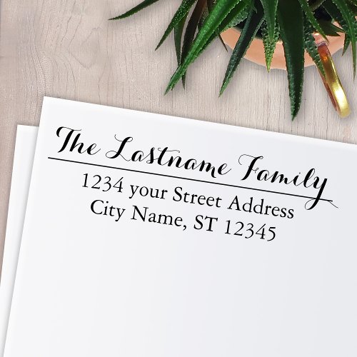 Custom Family Name and Return Address _ Whimsy Self_inking Stamp