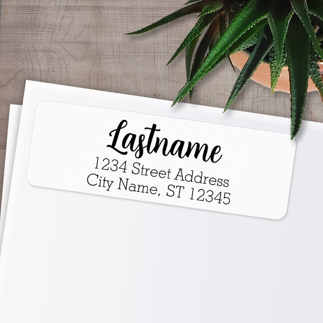 Custom Family Name - Angela font - Return Address Label (Personalized Return Address Labels - Fun, modern fonts)