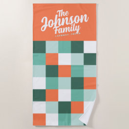 Custom Family Name Beach Towel - Poolside C
