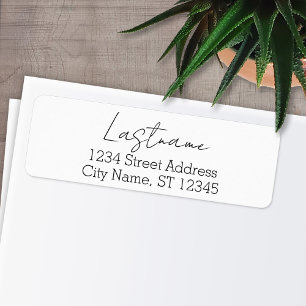 Custom Family Name - Beautiful font Return Address Label
