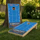 Custom Family Name Blue Football Field Cornhole Set | Zazzle