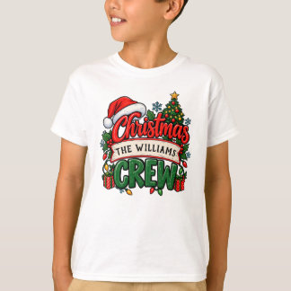 Custom Family Name Christmas Crew T-Shirt