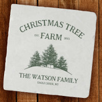 Custom Family Name Christmas Tree Farm Retro
