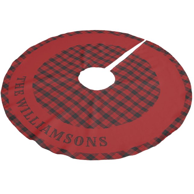 custom family name christmas tree skirt (Angled)